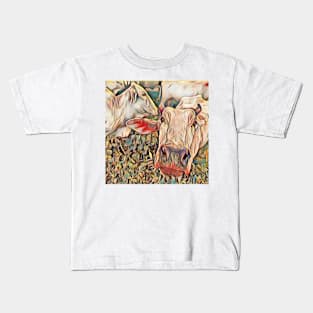 Digitilized Cow close up Kids T-Shirt